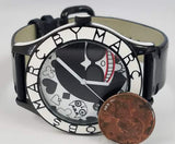 Buy Shop Marc Jacobs White & Black Dial Black Leather Strap Watch for Women - MBM1148 USA Online