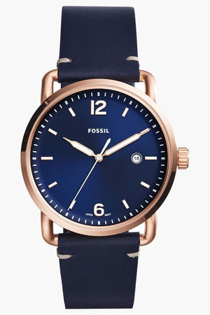 Buy Shop Fossil The Commuter Blue Dial Blue Leather Strap Watch for Men - FS5274 USA Online