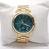 Buy Shop Michael Kors Runway Hunger Stop100 Series Blue Dial Gold Steel Strap Watch for Women - MK5815 USA Online