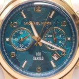 Buy Shop Michael Kors Runway Hunger Stop100 Series Blue Dial Gold Steel Strap Watch for Women - MK5815 USA Online