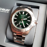 Buy Shop Tag Heuer Aquaracer Professional 200 Automatic Green Dial Silver Steel Strap Watch for Men - WBP2115.BA0627 USA Online