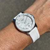 Tissot Seastar 1000 Quartz Mother of Pearl Dial White Rubber Strap Watch for Women - T120.210.17.116.00