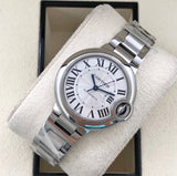 Buy Shop Cartier Ballon Bleu De Cartier Silver Dial Silver Steel Strap Watch for Women - WSBB0044 USA Online