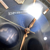 Buy Shop Emporio Armani Renato Analog Blue Dial Black Leather Strap Watch For Men - AR2506 USA Online