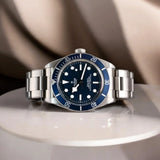 Tudor Black Bay Blue Dial Silver Steel Strap Watch for Men - 79030B-0001