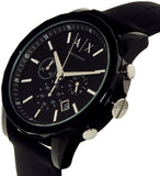 Buy Shop Armani Exchange Outerbanks Chronograph Black Dial Black Silicone Strap Watch For Men - AX1326 USA Online