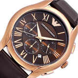 Buy Shop Emporio Armani Chronograph Brown Dial Brown Leather Strap Watch For Men - AR1701 USA Online
