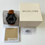 Buy Shop Michael Kors Paxton Analog Black Dial Brown Rubber Strap Watch For Men - MK8502 USA Online