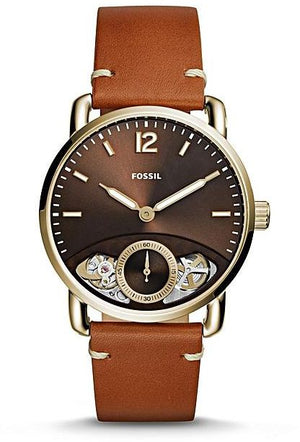 Buy Shop Fossil The Commuter Twist Black Dial Brown Leather Strap Watch for Men - ME1166 USA Online