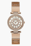 Buy Shop Guess Muse Quartz Silver Dial Rose Gold Steel Strap Watch For Women - W1008L3 USA Online