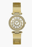 Buy Shop Guess Muse Crystals White Dial Rose Gold Steel Strap Watch For Women - W1008L2 USA Online