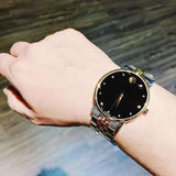 Buy Shop Movado Museum Classic Diamonds Black Dial Two Tone Steel Strap Watch for Men - 0607202 USA Online