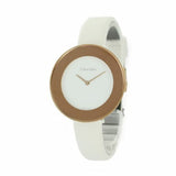 Calvin Klein Chic White Dial White Leather Strap Watch for Women - K7N236K2