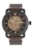 Buy Shop Fossil Commuter Automatic Black Dial Brown Leather Strap Watch for Men - ME3158 USA Online