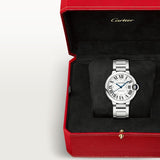 Buy Shop Cartier Ballon Bleu De Cartier Silver Dial Silver Steel Strap Watch for Women - WSBB0048 USA Online