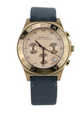 Buy Shop Marc Jacobs Blade Chronograph Rose Gold Dial Black Leather Strap Watch for Women - MBM1188 USA Online