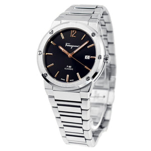 Buy Shop Salvatore Ferragamo F-80 Classic Black Dial Silver Steel Strap Watch for Men - SFDT02423 USA Online
