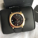 Buy Shop Marc Jacobs Mandy Black Dial Black Leather Strap Watch for Women - MJ1597 USA Online