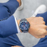 Buy Shop Tommy Hilfiger Mason Blue Dial Blue Steel Strap Watch for Men - 1791789 USA Online