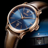 Buy Shop Maserati Epoca Blue Dial Brown Leather Strap Watch For Men - R8851118001 USA Online