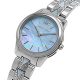 Buy Shop Michael Kors Runway Mercer Quartz Mother of Pearl Blue Dial Silver Steel Strap Watch For Women - MK6857 USA Online