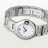 Buy Shop Cartier Ballon Bleu de Cartier Diamonds Silver Dial Silver Steel Strap Watch for Women - WE902073 USA Online