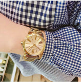 Buy Shop Michael Kors Hartman Quartz Gold Dial Gold Steel Strap Watch For Women - MK3490 USA Online