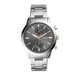 Buy Shop Fossil Townsman Chronograph Grey Dial Silver Steel Strap Watch for Men - FS5407 USA Online