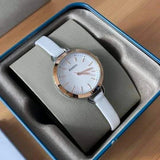 Buy Shop Fossil Classic Minute White Dial White Leather Strap Watch for Women - BQ3328 USA Online