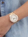 Buy Shop Guess Dazzler Diamonds Silver Dial Rose Gold Steel Strap Watch for Women - W0335L3 USA Online