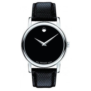 Buy Shop Movado Museum Black Dial Black Leather Strap Watch For Women - 2100004 USA Online