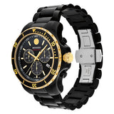 Movado Series 800 Chronograph Black Dial Black Steel Strap Watch For Men - 2600180