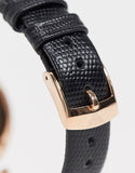 Buy Shop Emporio Armani Gianni T Bar Black Mother of Pearl Dial Black Leather Strap Watch For Women - AR11060 USA Online