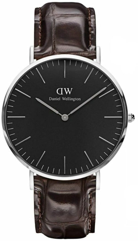 Buy Shop Daniel Wellington Classic York Black Dial Brown Leather Strap Watch For Men - DW00100134 USA Online