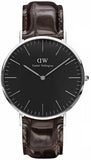 Buy Shop Daniel Wellington Classic York Black Dial Brown Leather Strap Watch For Men - DW00100134 USA Online