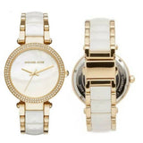 Buy Shop Michael Kors Parker Mother of Pearl Dial Two Tone Steel Strap Watch for Women - MK6400 USA Online