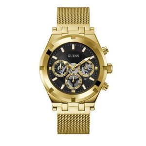 Buy Shop Guess Continental Chronograph Black Dial Gold Mesh Strap Watch For Men - GW0582G2 USA Online
