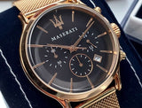 Buy Shop Maserati Epoca Black Dial Gold Mesh Bracelet Watch For Men - R8873618005 USA Online