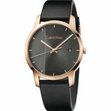 Buy Shop Calvin Klein City Quartz Grey Dial Black Leather Strap Watch for Men - K2G2G6C3 USA Online