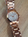 Buy Shop Burberry The City White Dial Rose Gold Steel Strap Watch for Women - BU9204 USA Online