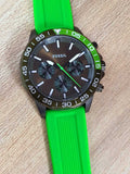 Buy Shop Fossil Bannon Chronograph Grey Dial Green Silicone Strap Watch for Men - BQ2501 USA Online