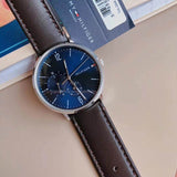 Buy Shop Tommy Hilfiger Cooper Blue Dial Brown Leather Strap Watch for Men - 1791508 USA Online