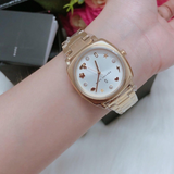 Marc Jacobs Mandy White Dial Gold Steel Strap Watch for Women - MJ3573