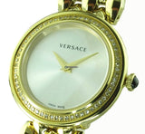 Buy Shop Versace V Flare Diamonds Silver Dial Gold Steel Strap Watch for Women - VEBN00918 USA Online