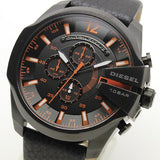 Buy Shop Diesel Mega Chief Chronograph Black Dial Black Leather Strap Watch For Men - DZ4291 USA Online