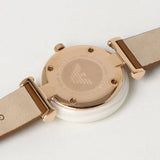 Buy Shop Emporio Armani Gianni T Bar Quartz Mother of Pearl White Dial Brown Leather Strap Watch For Women - AR11040 USA Online