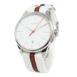 Buy Shop Gucci G Timeless Quartz White DIal White NATO Strap Watch For Men - YA126322 USA Online