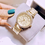 Buy Shop Michael Kors Parker Gold DIal Gold Steel Strap Watch for Women - MK5842 USA Online