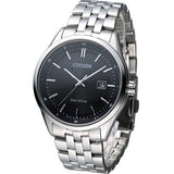 Citizen Eco Drive Black Dial Silver Steel Strap Watch For Men - BM7250-56E