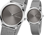 Buy Shop Calvin Klein Minimal Grey Dial Silver Mesh Bracelet Watch for Women - K3M221Y3 USA Online